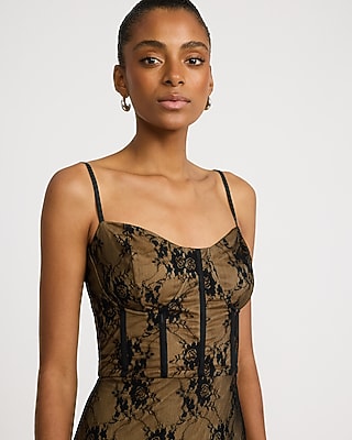 Floral Lace Sweetheart Corset Mini Sheath Dress - thumbnail 2