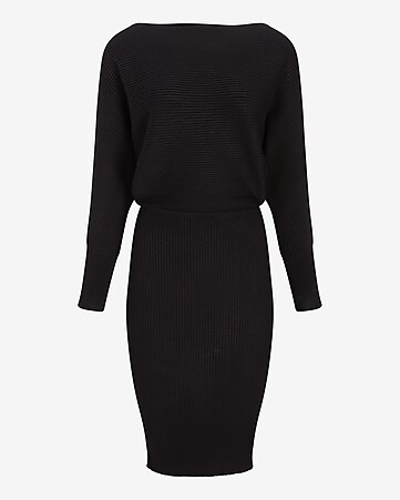 Women's Off-The-Shoulder Midi Sweater Dress, Women's Clearance