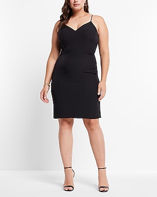 V-Neck Midi Sheath Dress