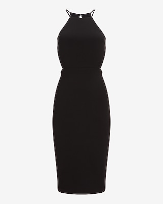 Body Contour High Neck Side Cutout Sheath Dress