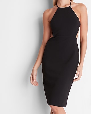 Body Contour High Neck Side Cutout Sheath Dress