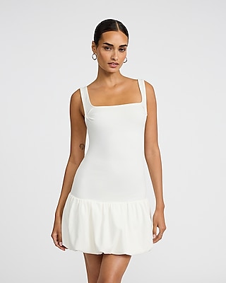【Rest & Recreation】 SQUARE NECK MINI DRESS /追跡付 RR SQUARE NECK MINI DRESS - BEIGE - rest and recreation