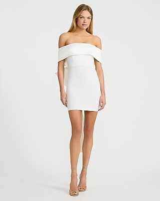 Off The Shoulder Large Back Bow Mini Sheath Dress