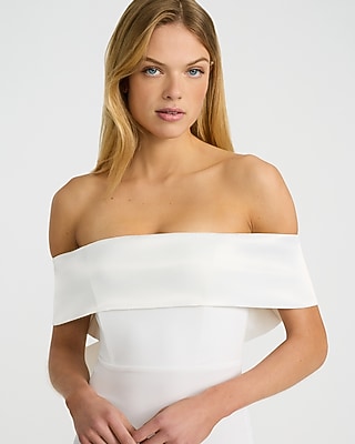 Off The Shoulder Large Back Bow Mini Sheath Dress