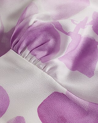 Printed Surplice Long Sleeve Ruffle Mini Dress