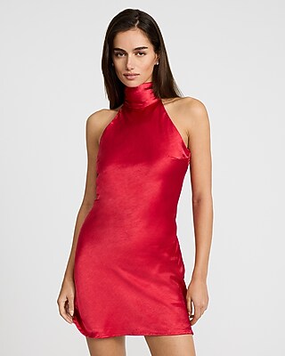 strapless open back dress Pelagia Halter Scarf Tie Mini Dress Red main image 0