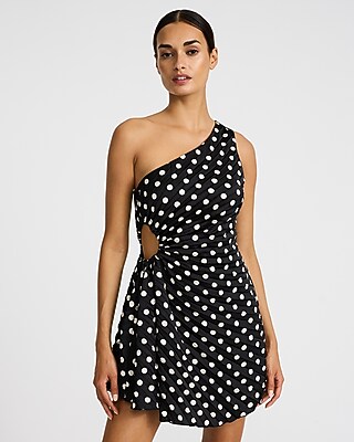 white christmas dresses Blue Polka Dot Sleeveless Cut Out Mini Dress - RIHOAS & Reviews - Navy -  Dresses