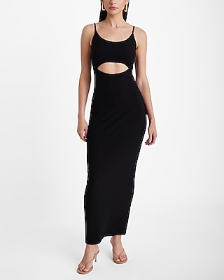 ribbed cut out maxi dress Penelope Ribbed Cut Out Maxi Bodycon Dress S: 2-4 / Red at Rebdolls