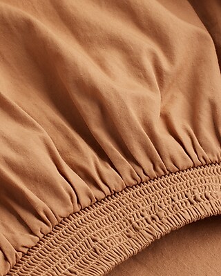 Embroidered Eyelet V-Neck Tie Back Poplin Mini Dress