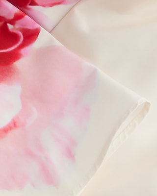 Floral Puff Sleeve Cutout Mini Dress