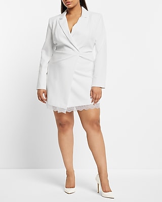 knee length dresses for ladies ORSOYA Darchi Timeless Pearl Lace Blazer Dress - Size S