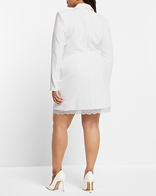 Bridal Lace Trim Mini Blazer Dress | Express