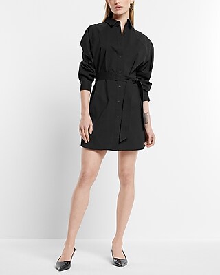 Boyfriend Poplin Mini Portofino Shirt Dress | Express