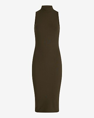 Ribbed Mock Neck Sleeveless Midi Dress - image 4