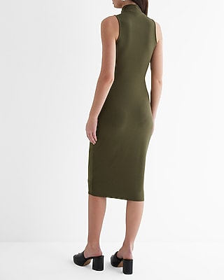 Ribbed Mock Neck Sleeveless Midi Dress - image 3
