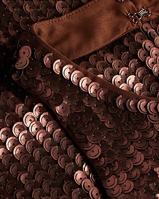 Sequin Halter Neck Open Back Mini Shift Dress