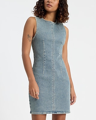 Denim Sleeveless Hyper Sculpt Mini Dress