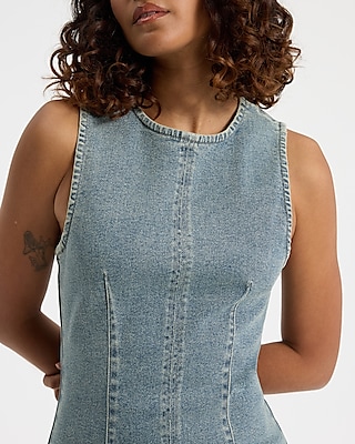 Denim Sleeveless Hyper Sculpt Mini Dress