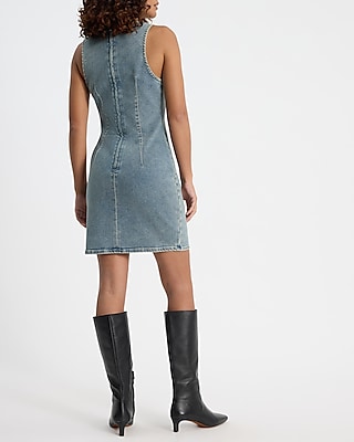 Denim Sleeveless Hyper Sculpt Mini Dress