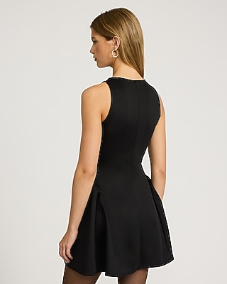 Halter Mock Neck Sleeveless Mini Dress