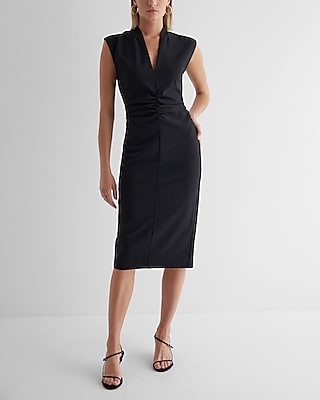 Express belted button shops front sheath dress