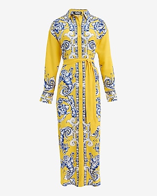 Printed Portofino Maxi Shirt Dress