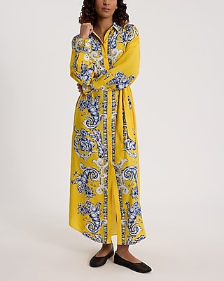 Printed Portofino Maxi Shirt Dress