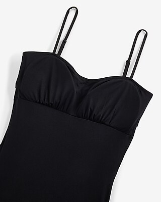 Body Contour Ruched Mini Dress With Bra Cups | Express