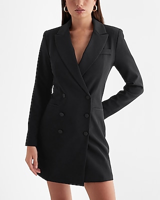 womens black blazer with dress