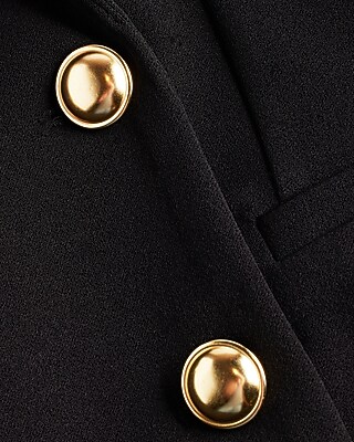 Double Breasted Padded Shoulder Gold Button Mini Blazer