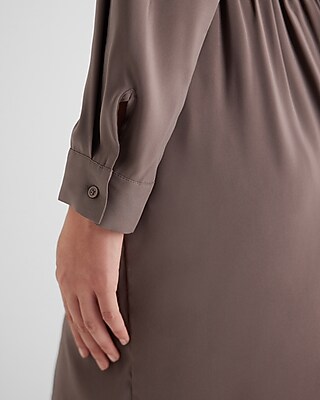 V-Neck Surplice Asymmetrical Mini Portofino Shirt Dress