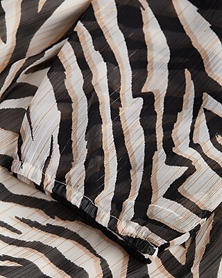 Rachel Zoe Zebra Print One Shoulder Ruffle Mini Dress