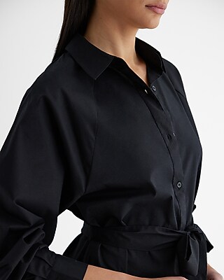 Boyfriend Poplin Portofino Shirt Dress | Express