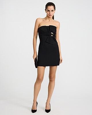 Strapless Hardware Bow Front Mini Dress - image 4