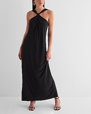 Twist Halter Neck Sleeveless Maxi Dress Express