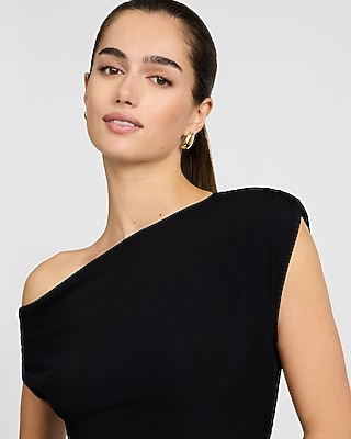 Mesh One Shoulder Asymmetrical Mini Dress