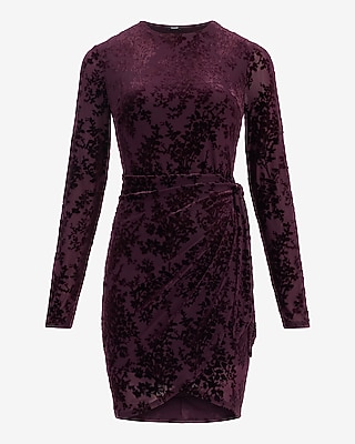 Sophie Velvet Burnout Tie Wrap Mini Dress - thumbnail 10