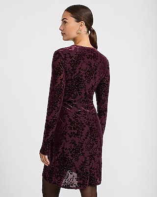 Sophie Velvet Burnout Tie Wrap Mini Dress - thumbnail 8