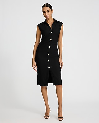 womens black sheath dress Tuckernuck Black Ponte Clifton Dress Black / XL
