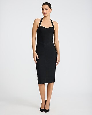 slim fit dress slacks Un Deux Trois Skater Halter Dress in Longer Length in White at Nordstrom, Size 12 main image 0