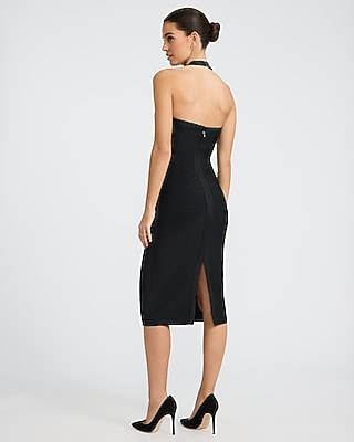 slim fit dress slacks Twirl-Worthy Satin Halter Skater Dress main image 1
