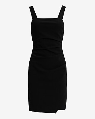 Square Neck Sleeveless Ruched Mini Dress