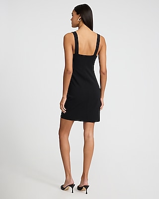 Square Neck Sleeveless Ruched Mini Dress