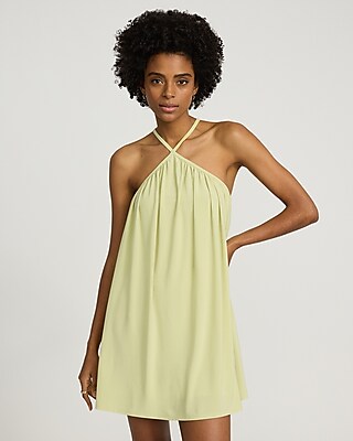 Halter Sleeveless Mini Trapeze Dress
