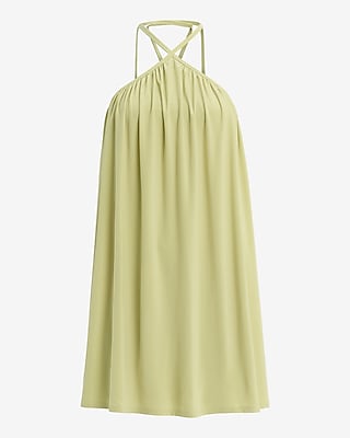 Halter Sleeveless Mini Trapeze Dress