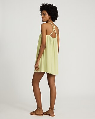 Halter Sleeveless Mini Trapeze Dress