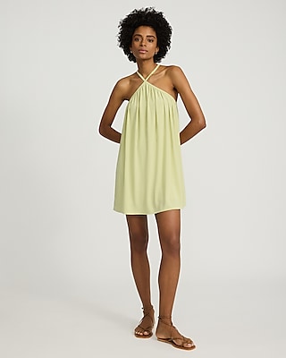 Halter Sleeveless Mini Trapeze Dress