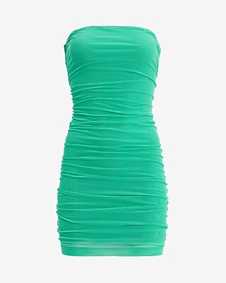 Mesh Strapless Ruched Mini Sheath Dress - image 4