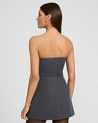 Strapless Double Pocket Tailored Mini Dress - image 2