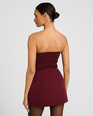 Strapless Double Pocket Tailored Mini Dress - image 2